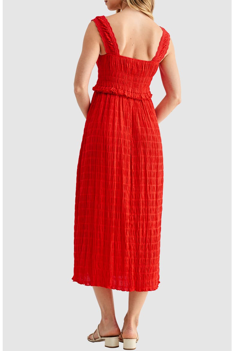 Square Neck Midi Dress, Alternate, color, RED