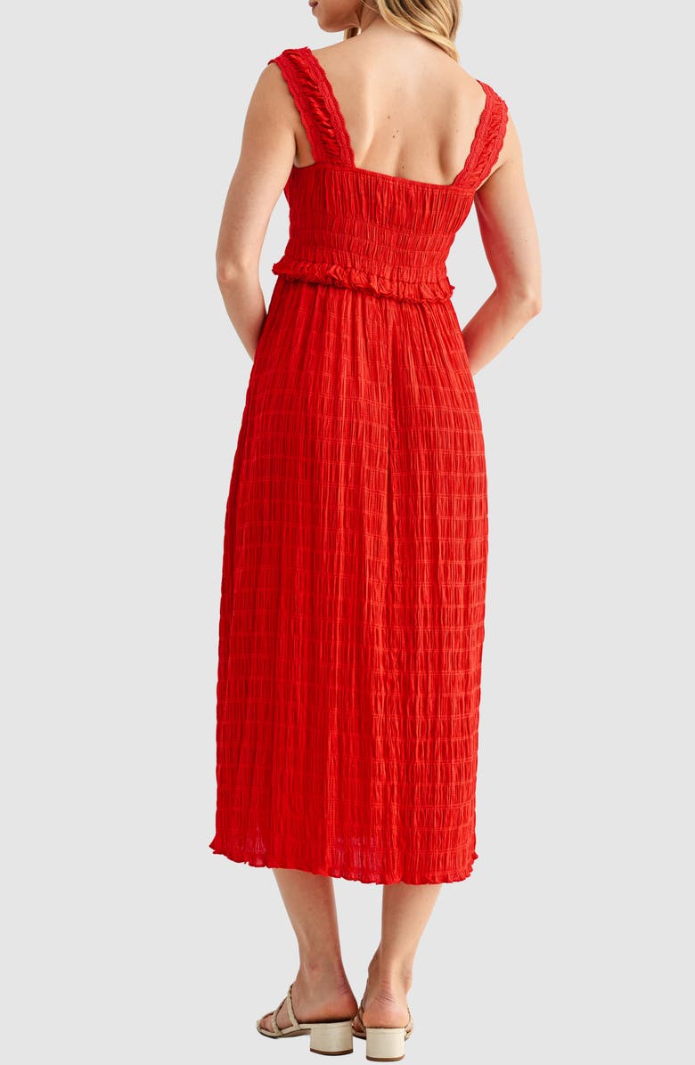 Lush Square Neck Midi Dress, Alternate, color, Red