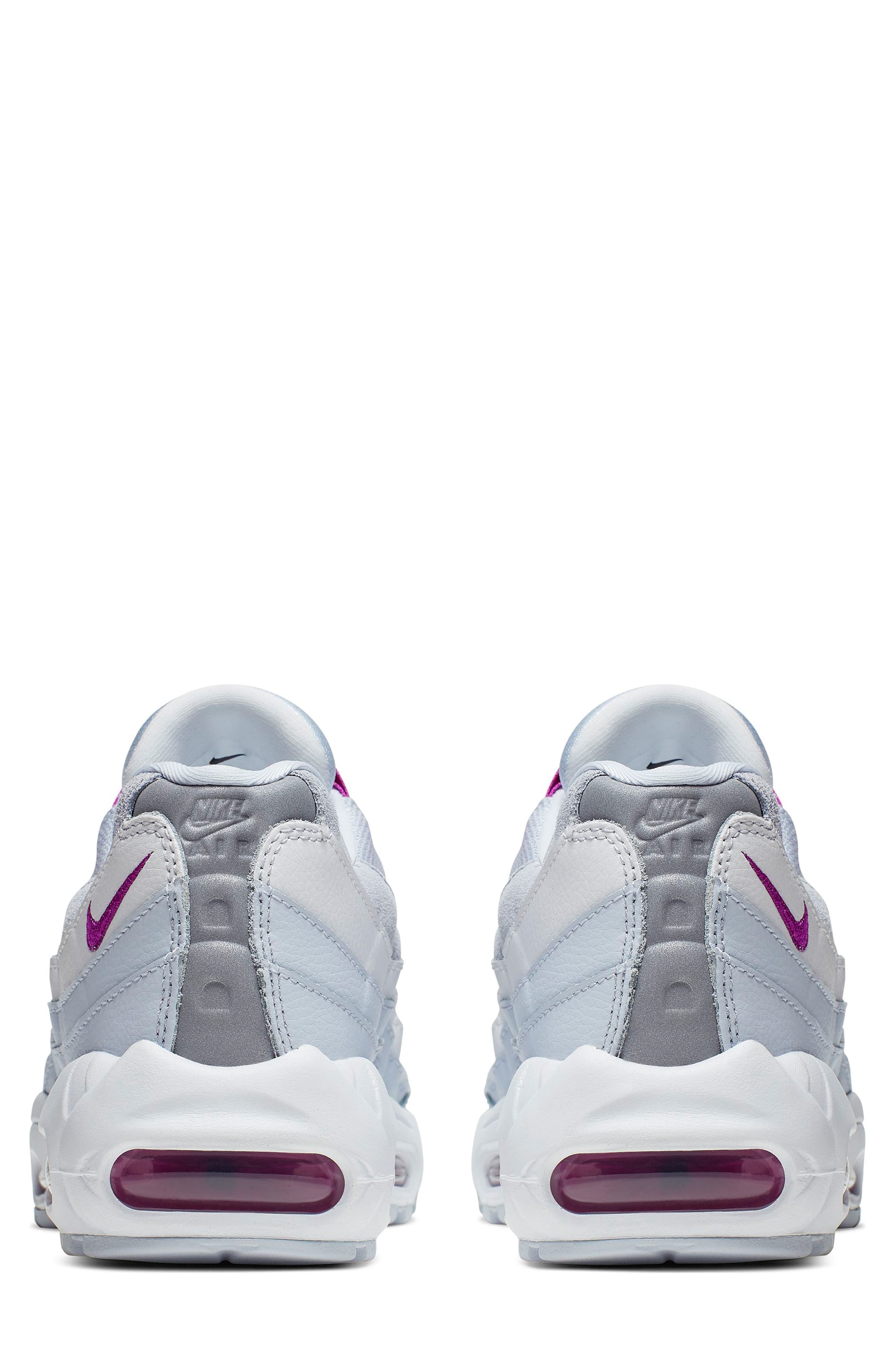 Air Max 95 Sneaker, Alternate, color, FOOTBALL GREY/ VIOLET/ WHITE