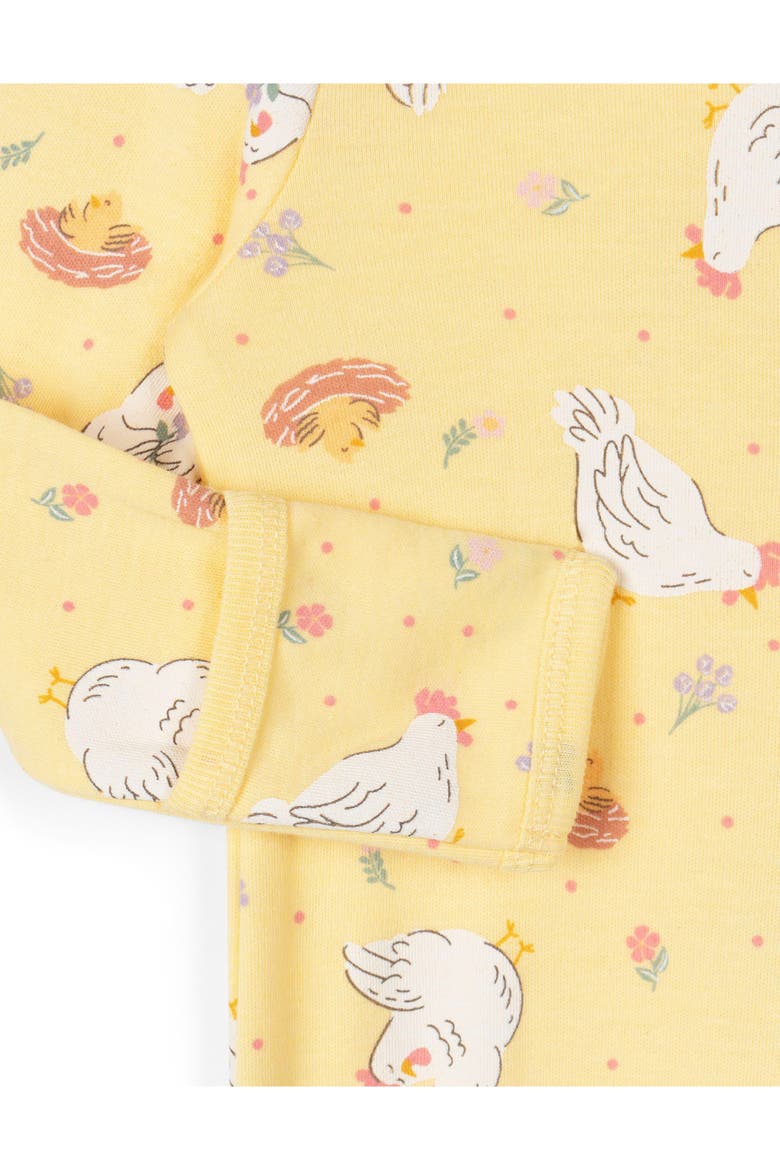 Zip-Up Footed Sleep N Play, Alternate, color, Pale Yellow Floral