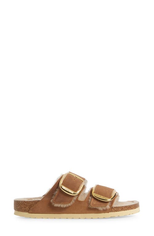 Birkenstock Arizona Big Buckle Genuine Shearling Lined Sandal In Brown