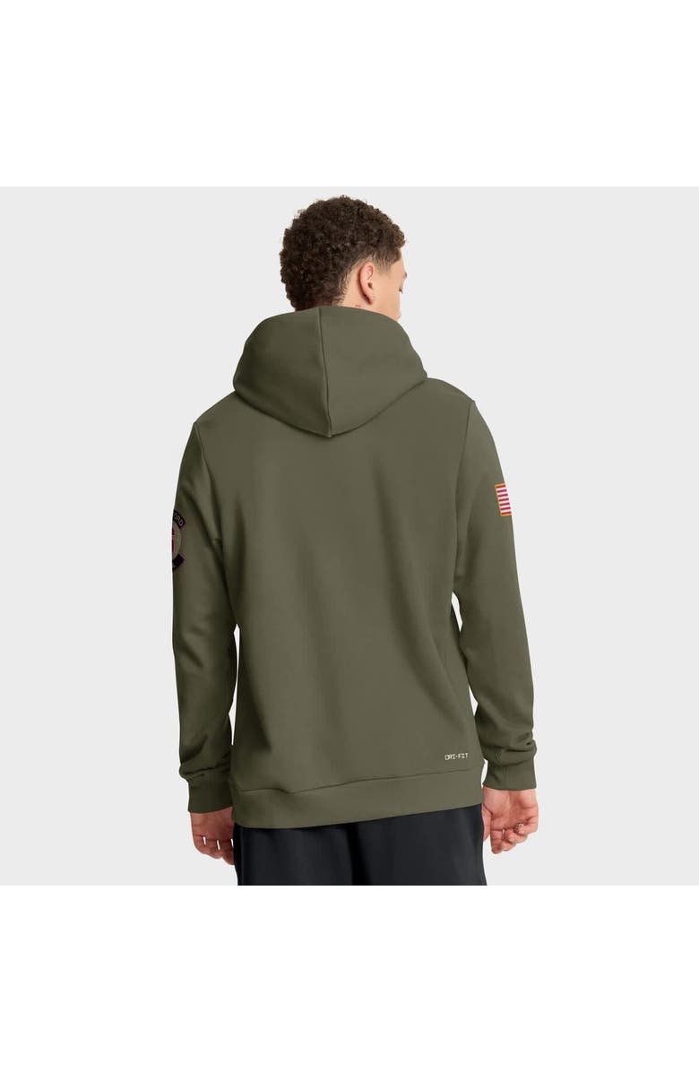 Nike Men's Nike Olive Stanford Cardinal 2025 Military Appreciation Performance Pullover Hoodie, Alternate, color, 