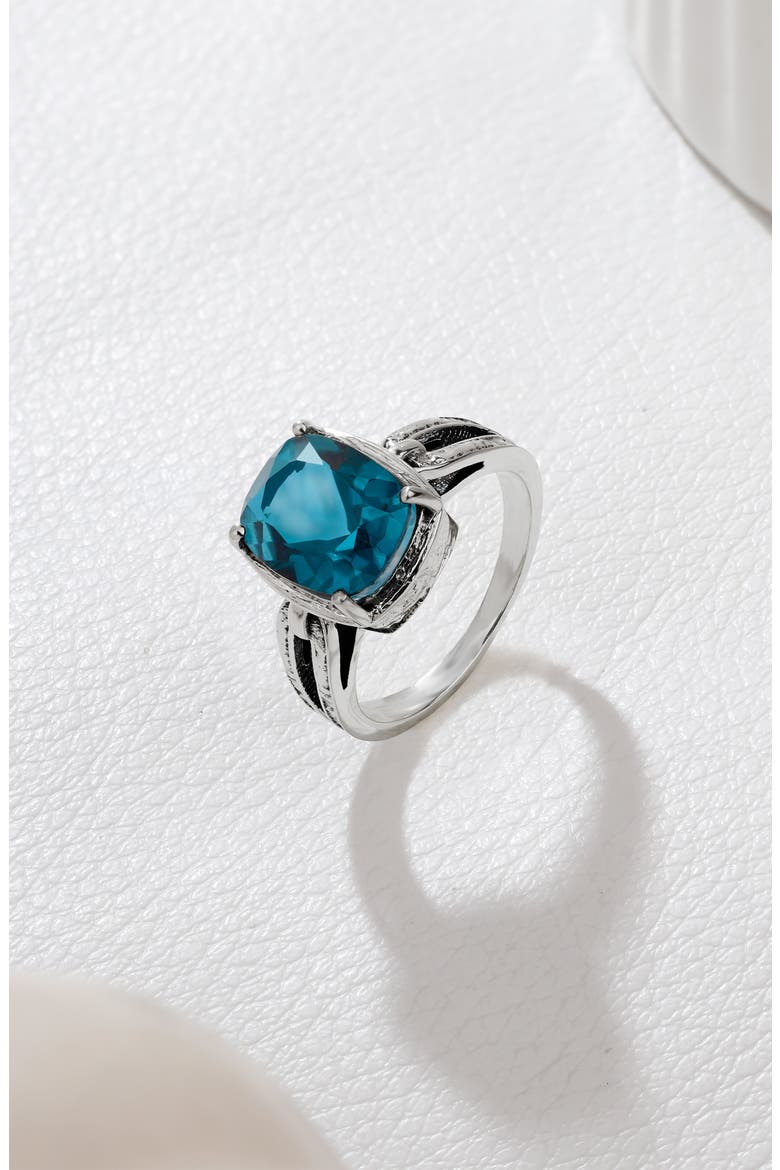 Sterling Silver Quartz Ring, Alternate, color, BLUE