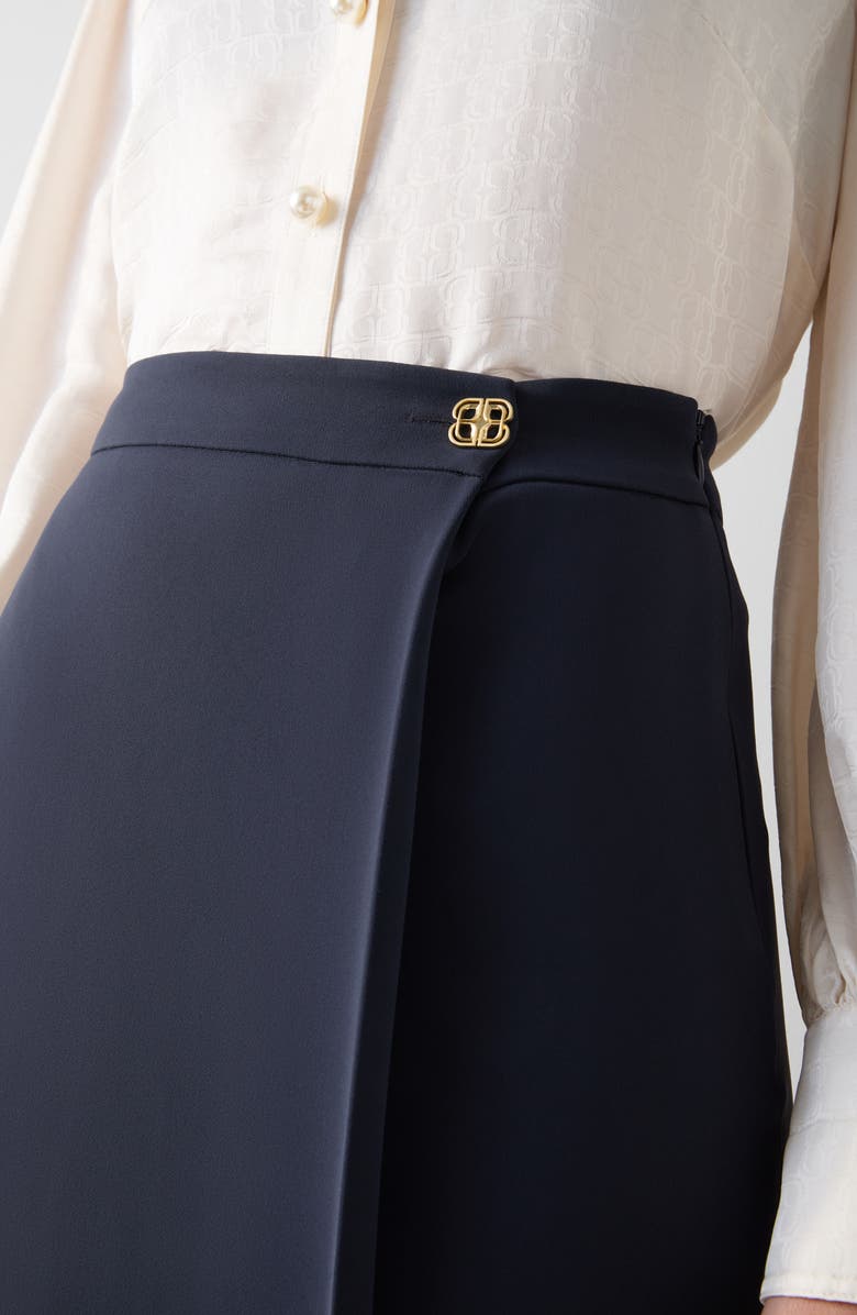 LK Bennett Audrey Faux Wrap Pencil Skirt, Alternate, color, Navy