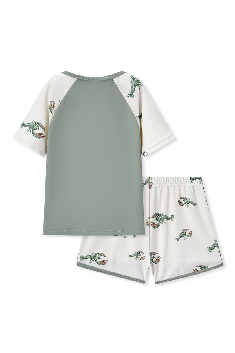 Zipper Top And Swim Trunks, Alternate, color, Mint Lobster