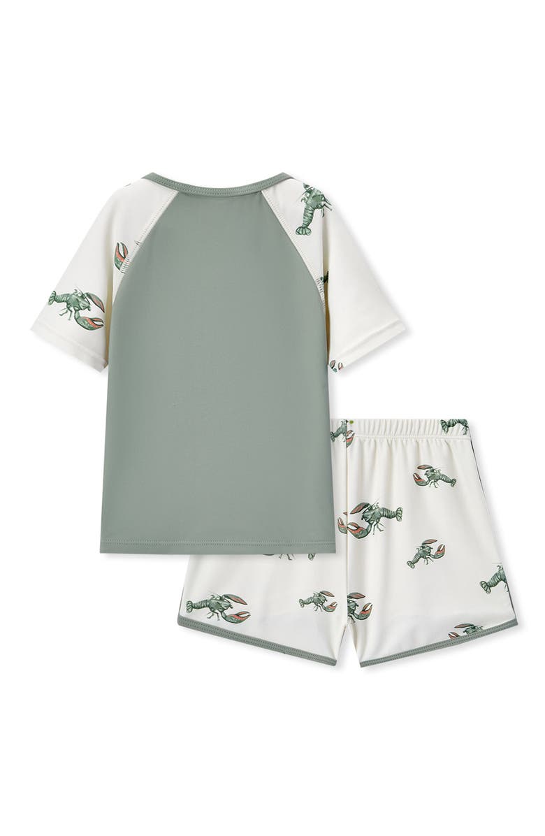 Milkbarn Zipper Top And Swim Trunks, Alternate, color, Mint Lobster