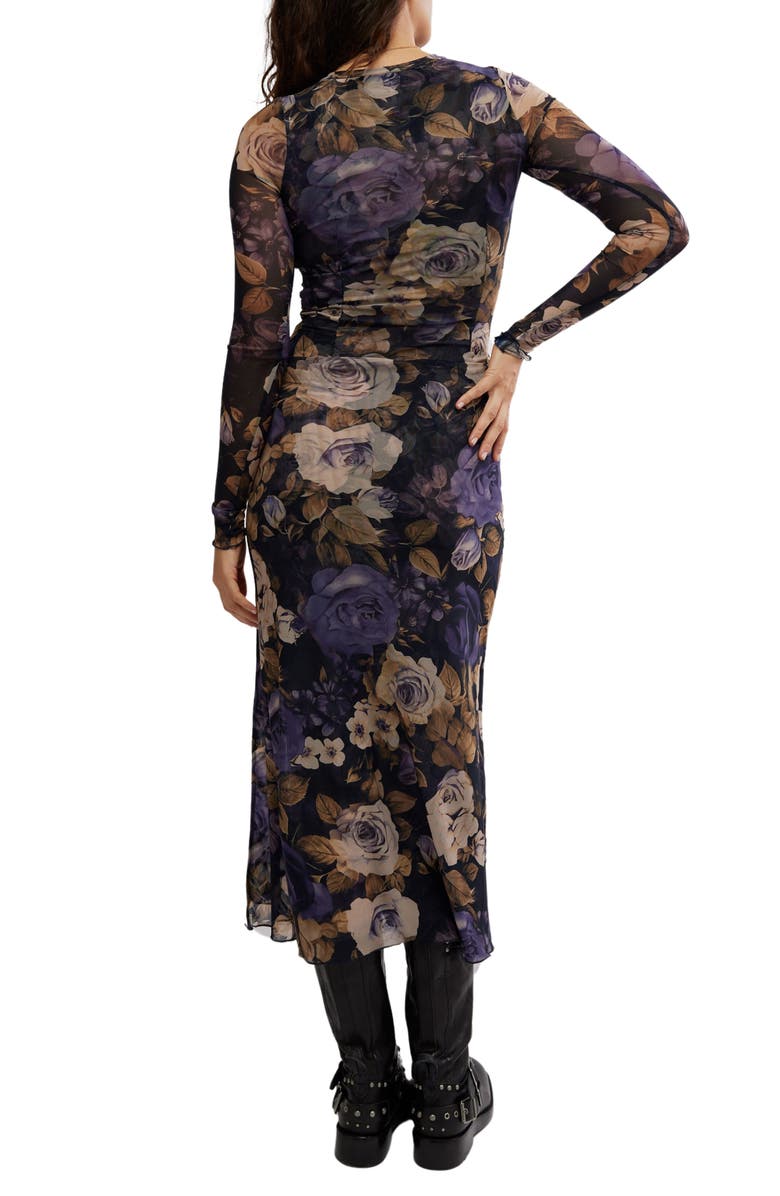 Gianni Long Sleeve Stretch Mesh Body-Con Dress