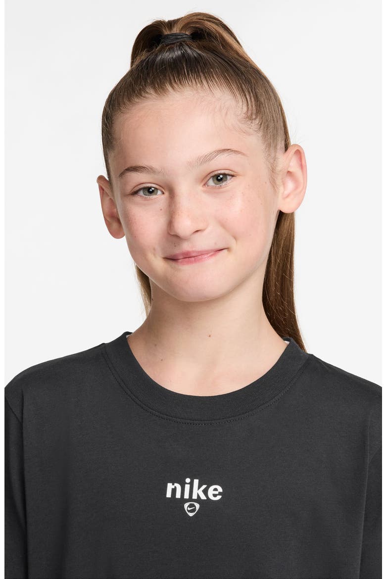 Kids' Sportswear Winged Victory Cotton Graphic T-Shirt, Alternate, color, BLACK