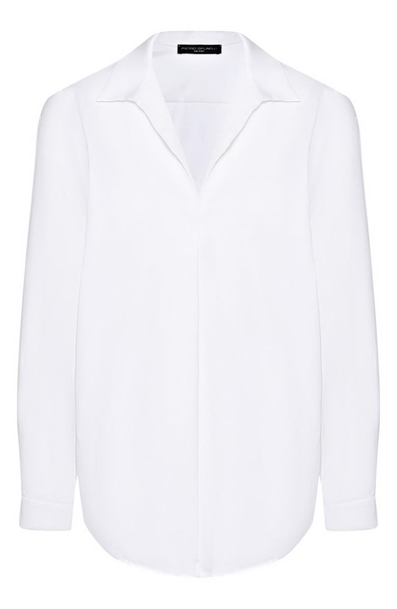 PIETRO BRUNELLI MATERNITY Long Sleeve V-Neck Collar Shirt, Alternate, color, 