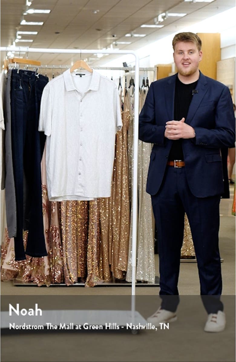 Caine Short Sleeve Cotton Button-Up Shirt, sales video thumbnail