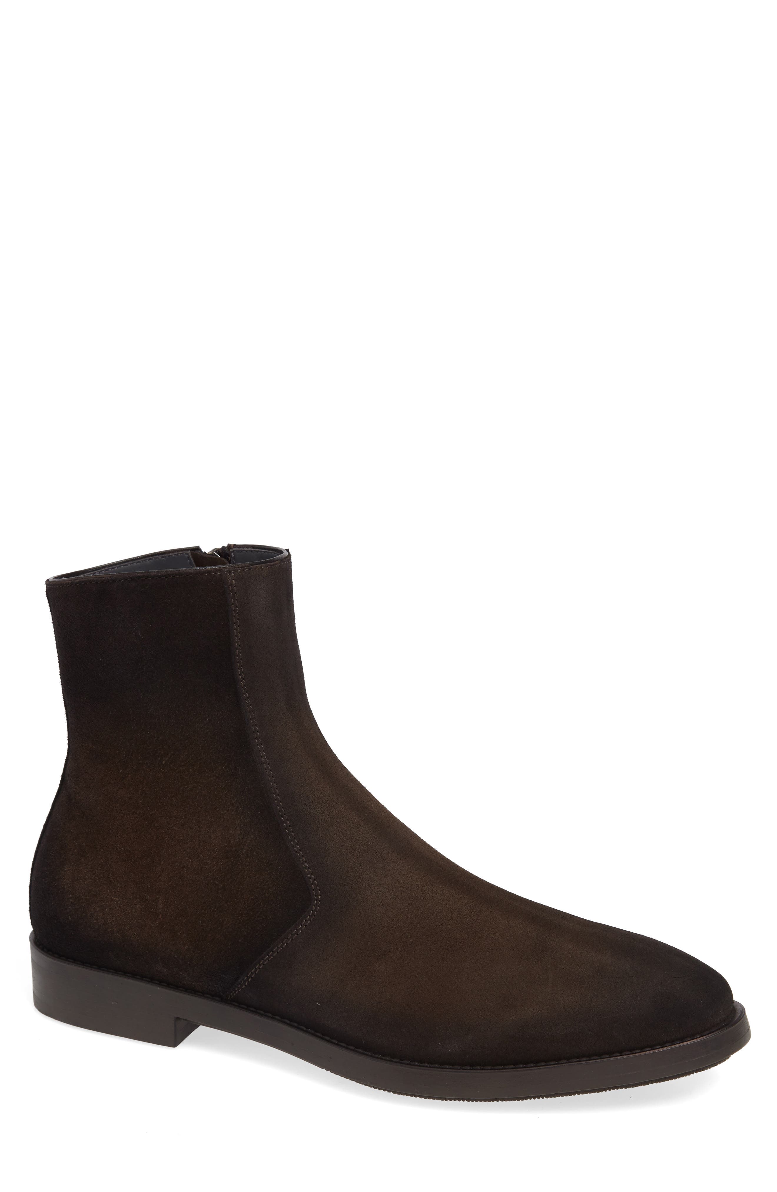 Rosemont Zip Boot, Main, color, BROWN SUEDE/ LEATHER