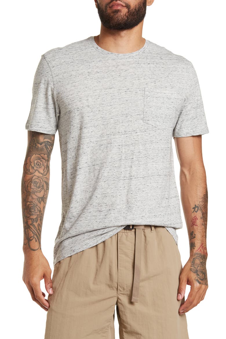 Pocket Crewneck T-Shirt, Main, color, GREY REVERSE CHILL HEATHER