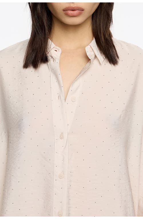 Bimba Y Lola Rhinestones Boxy Shirt In Neutral