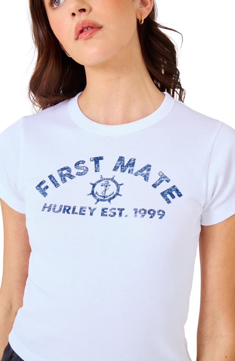 Hurley First Mate Baby Tee, Alternate, color, White