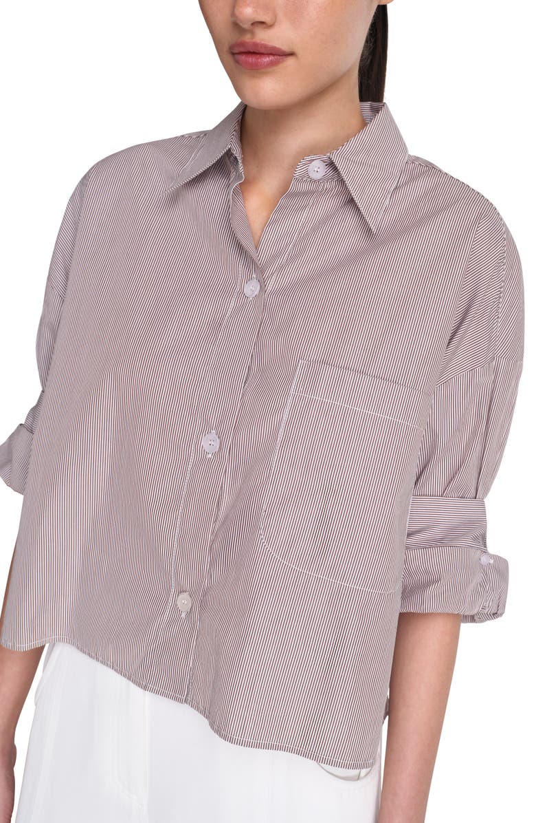 TWP Next Ex Stripe Crop Button-Up Shirt, Alternate, color, 
