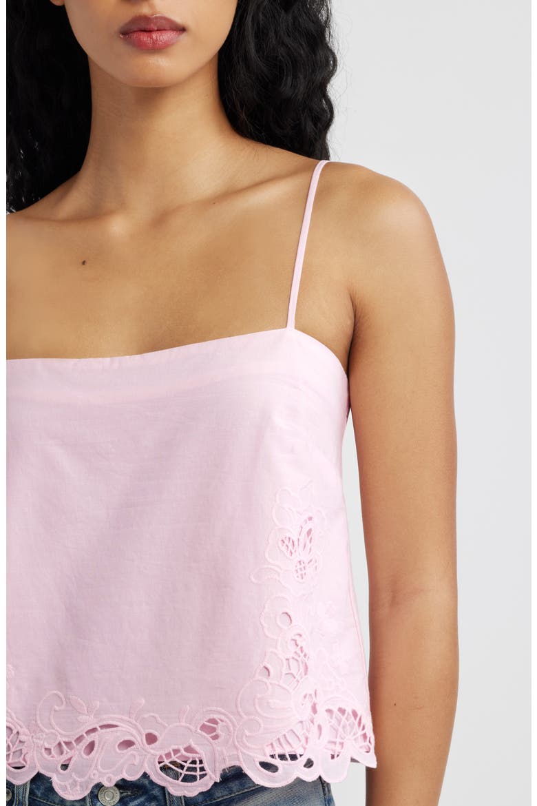 x Hannah Lovey Porter Lola Embroidered Detail Cotton Camisole (Nordstrom Exclusive), Alternate, color, LIGHT PINK