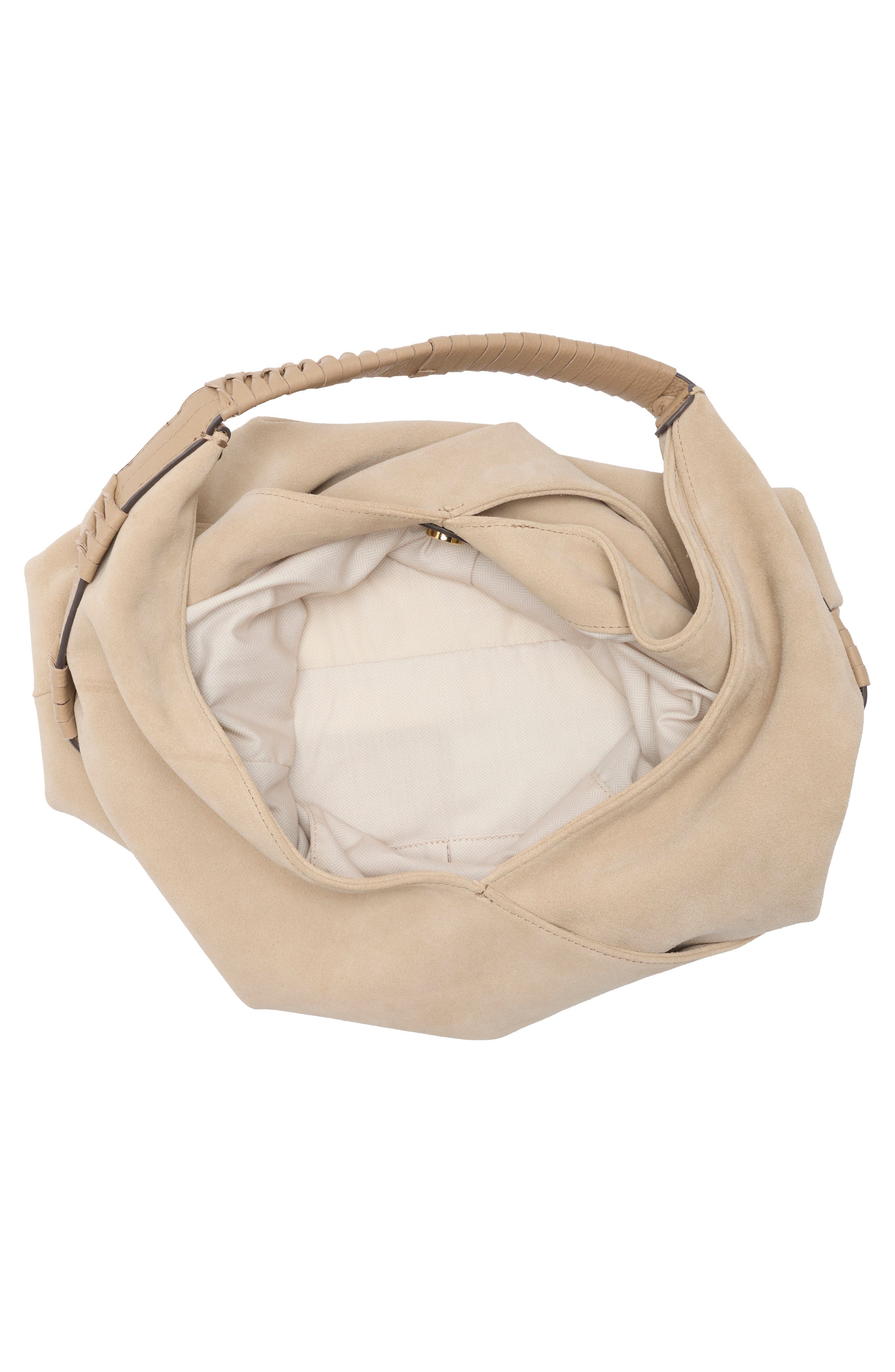 Stardust Leather Hobo Bag, Alternate, color, OAT SUEDE