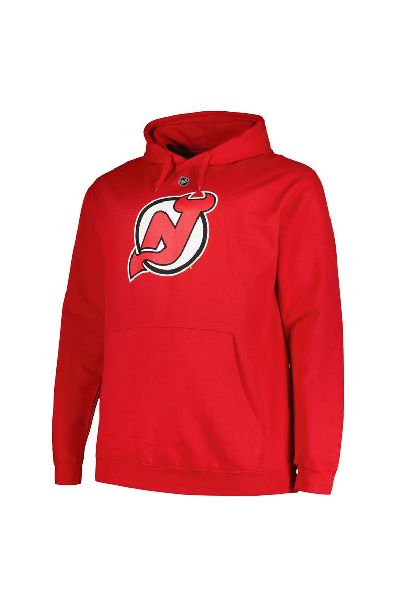 PROFILE Men's Profile Jack Hughes Red New Jersey Devils Big & Tall Name & Number Pullover Hoodie, Alternate, color, Red