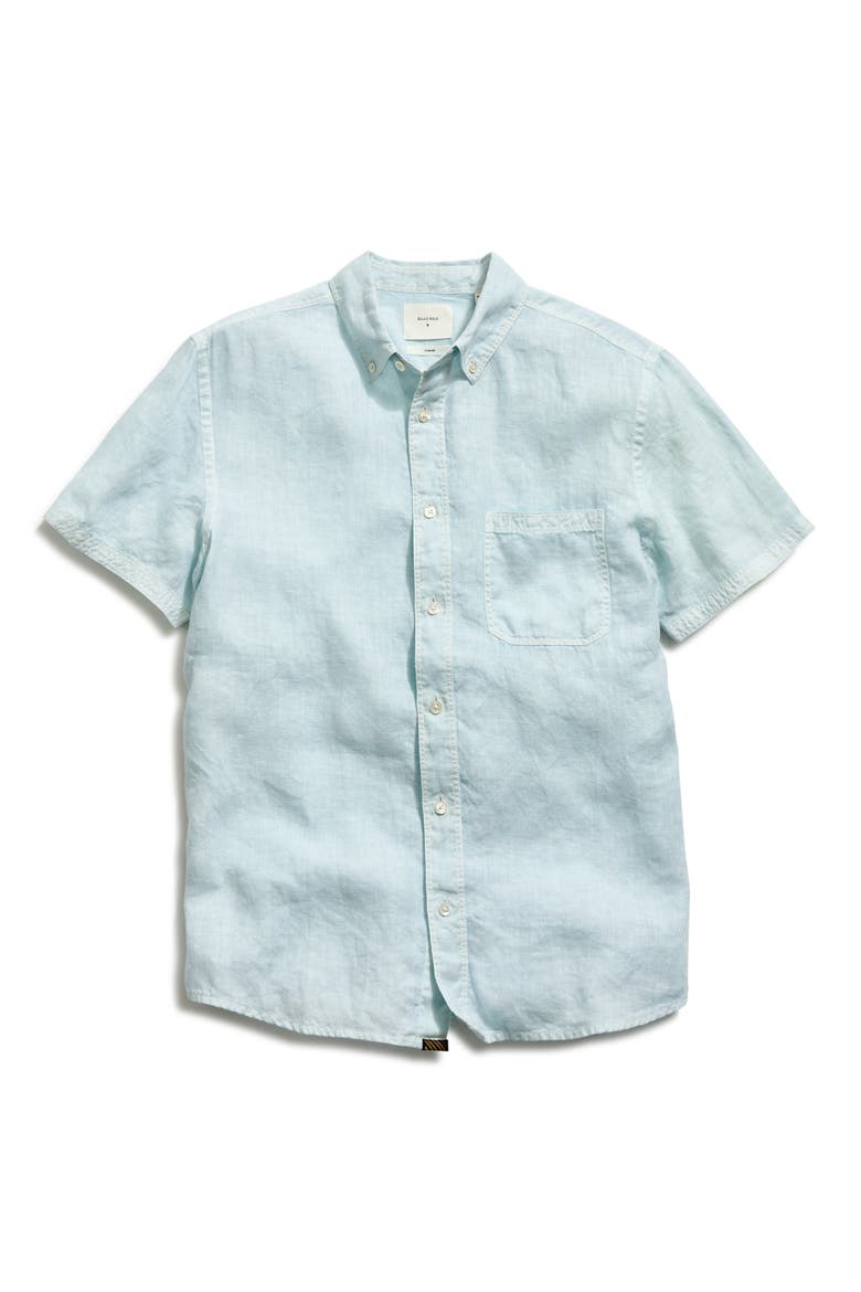 Tuscumbia Short Sleeve Linen Button-Down Shirt, Alternate, color, AIR BLUE
