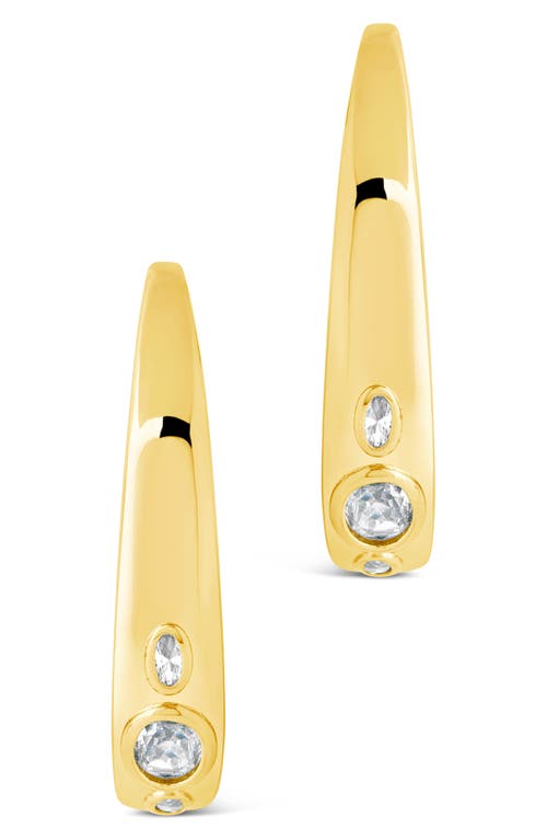 Sterling Forever Soren Cubic Zirconia Statement Hoop Earrings In Gold