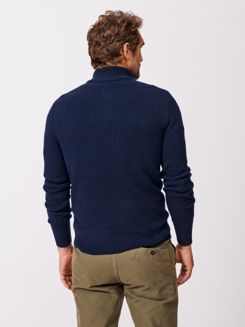 Aubin Pepper Lambswool Zip Neck Sweater In Blue