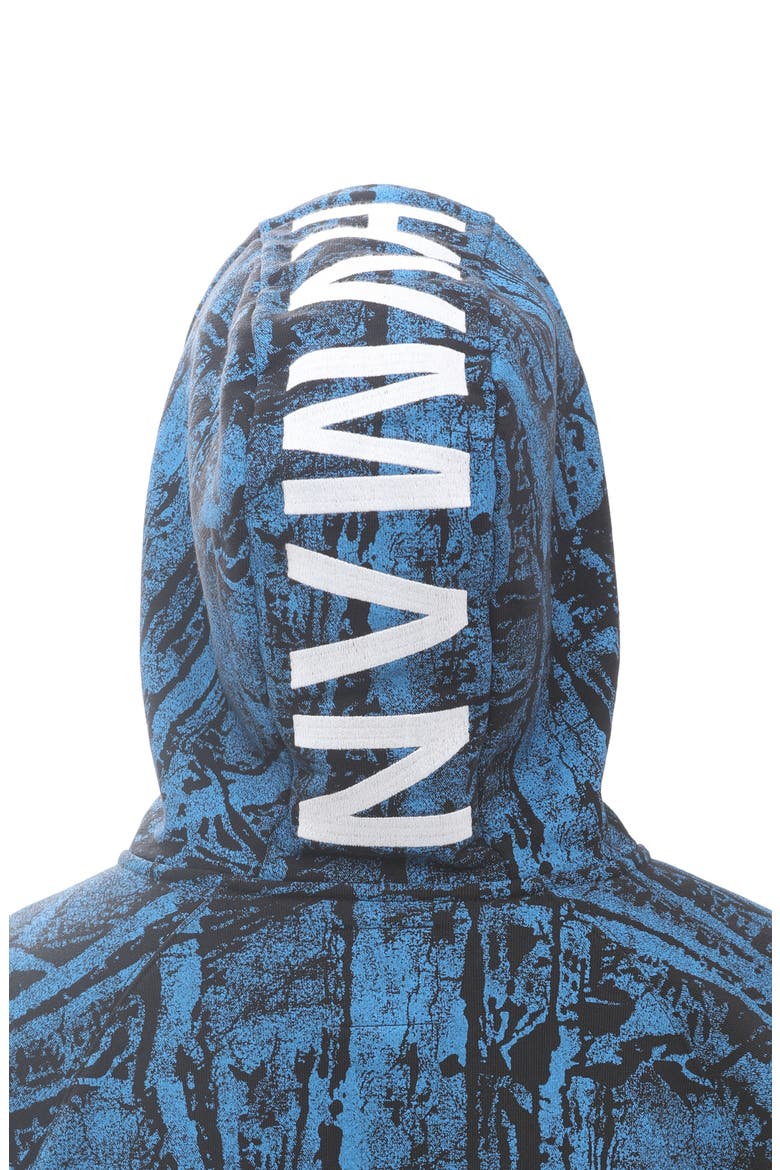 Camo Print Embroidered Cotton Zip-Up Hoodie, Alternate, color, CRINKLED