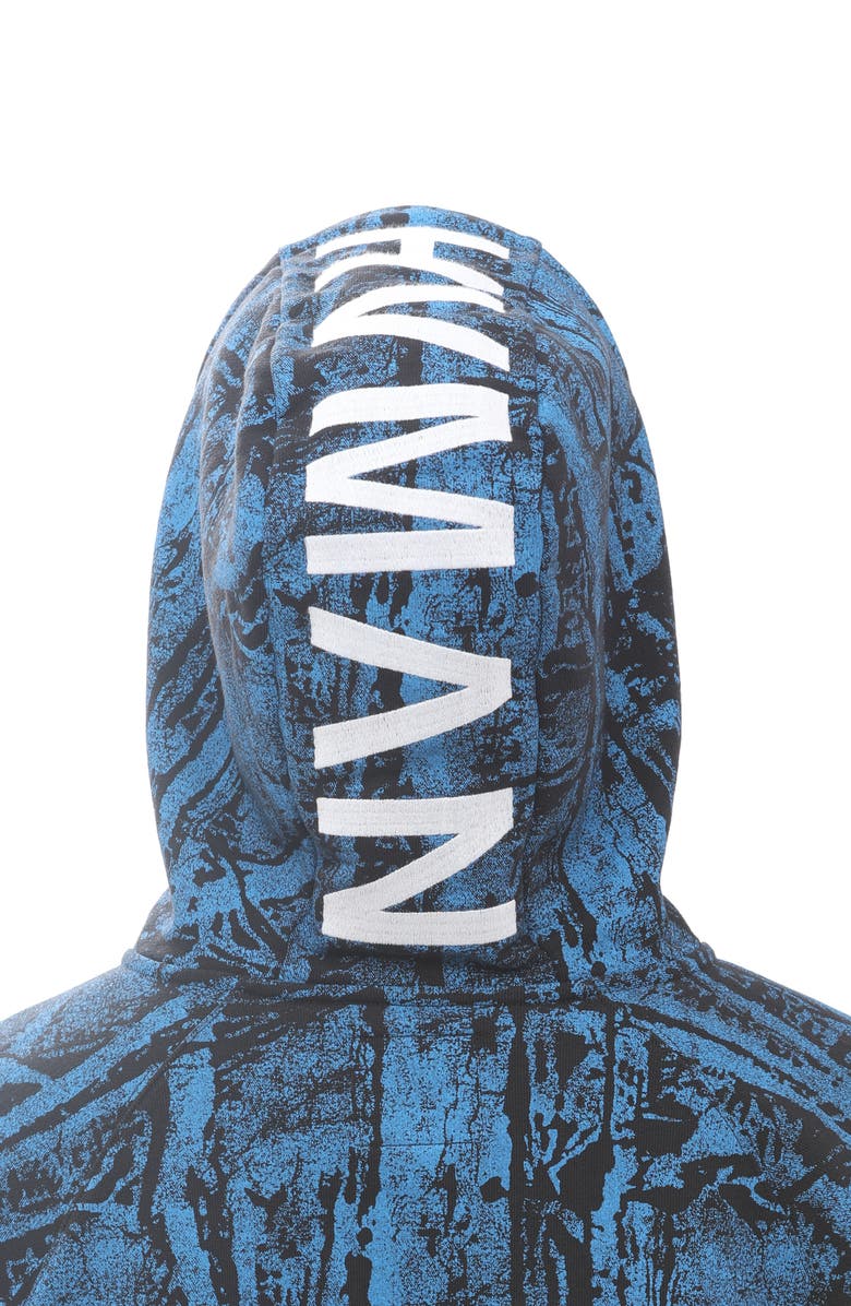 HVMAN Camo Print Embroidered Cotton Zip-Up Hoodie, Alternate, color, Crinkled