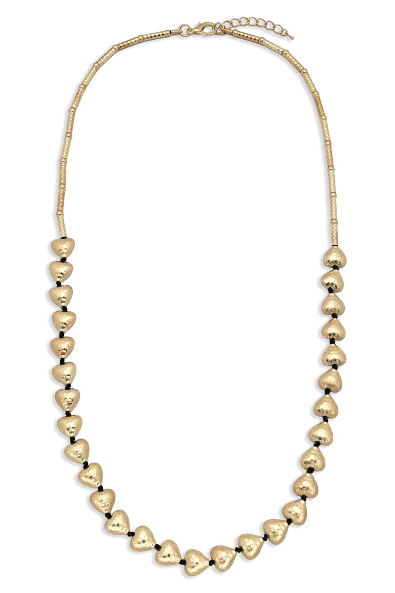 Suzy Hammered Heart Necklace, Alternate, color, GOLD