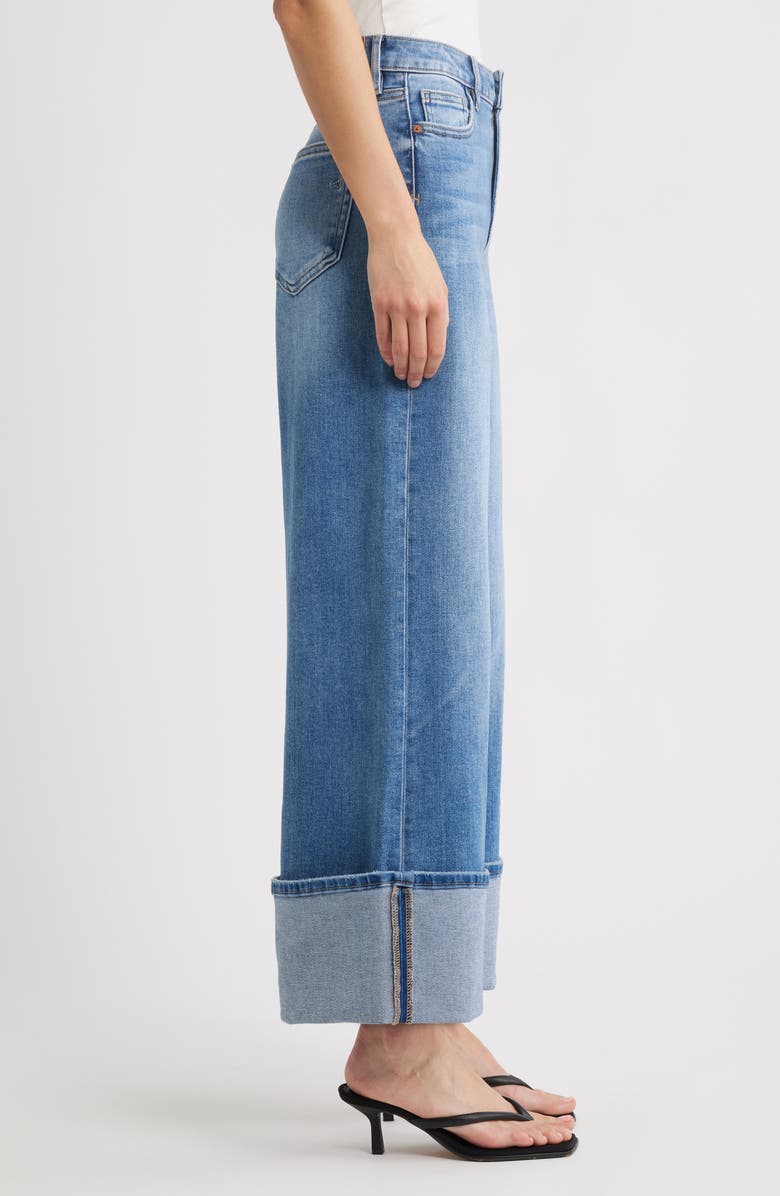 HIDDEN JEANS Cuffed Wide Leg Jeans, Alternate, color, Medium Wash