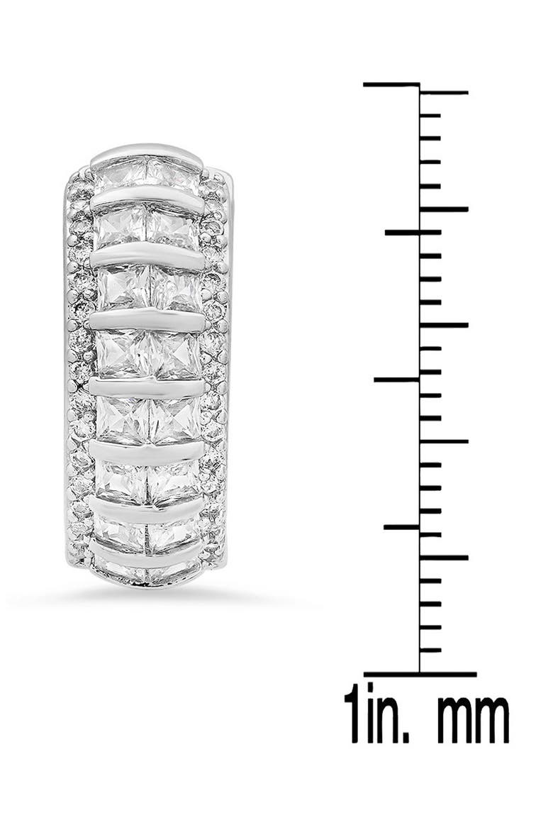 Pavé Huggie Hoop Earrings, Alternate, color, SILVER