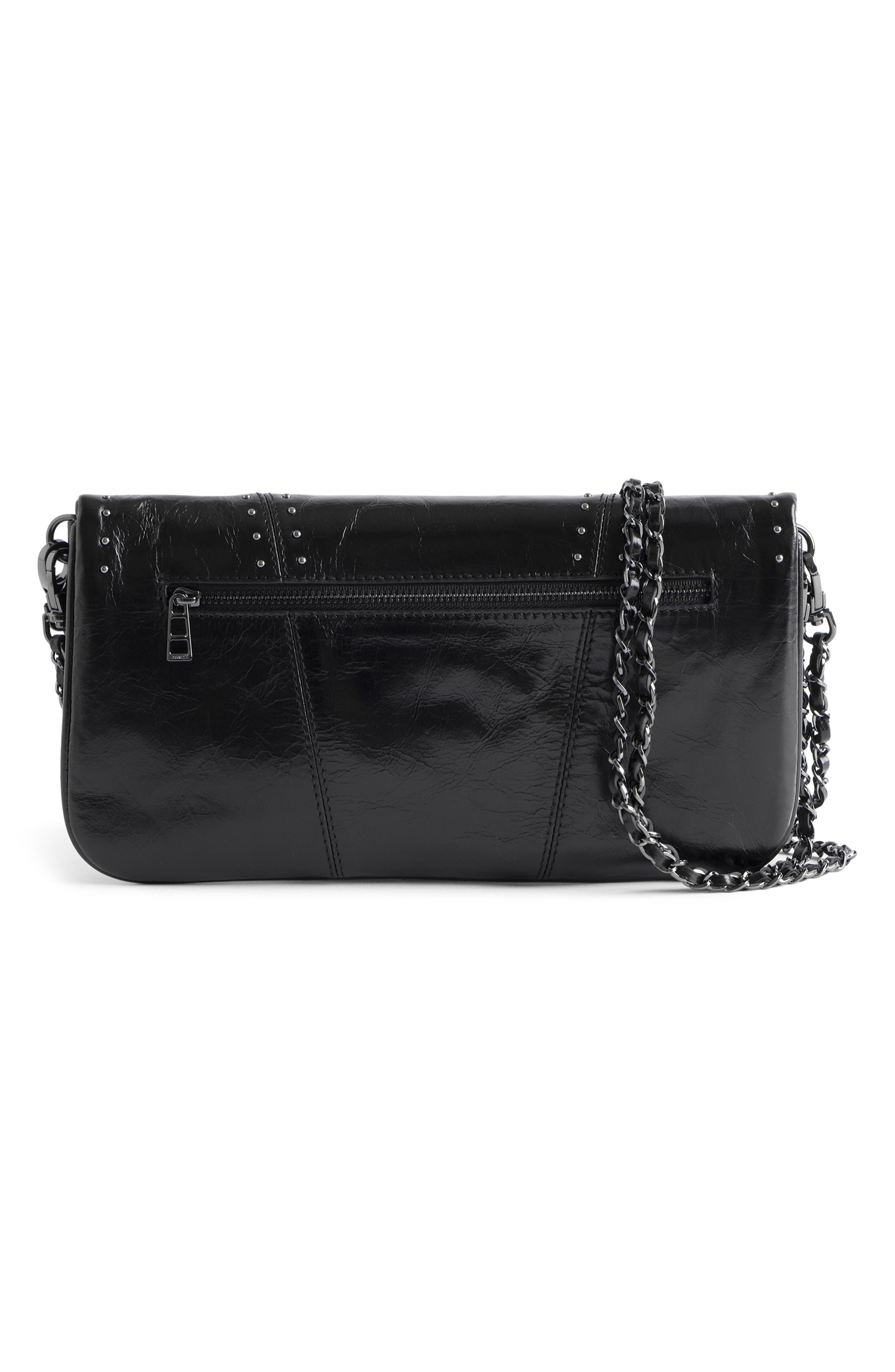 Zadig & Voltaire Rock Leather Crossbody Bag, Alternate, color, Black