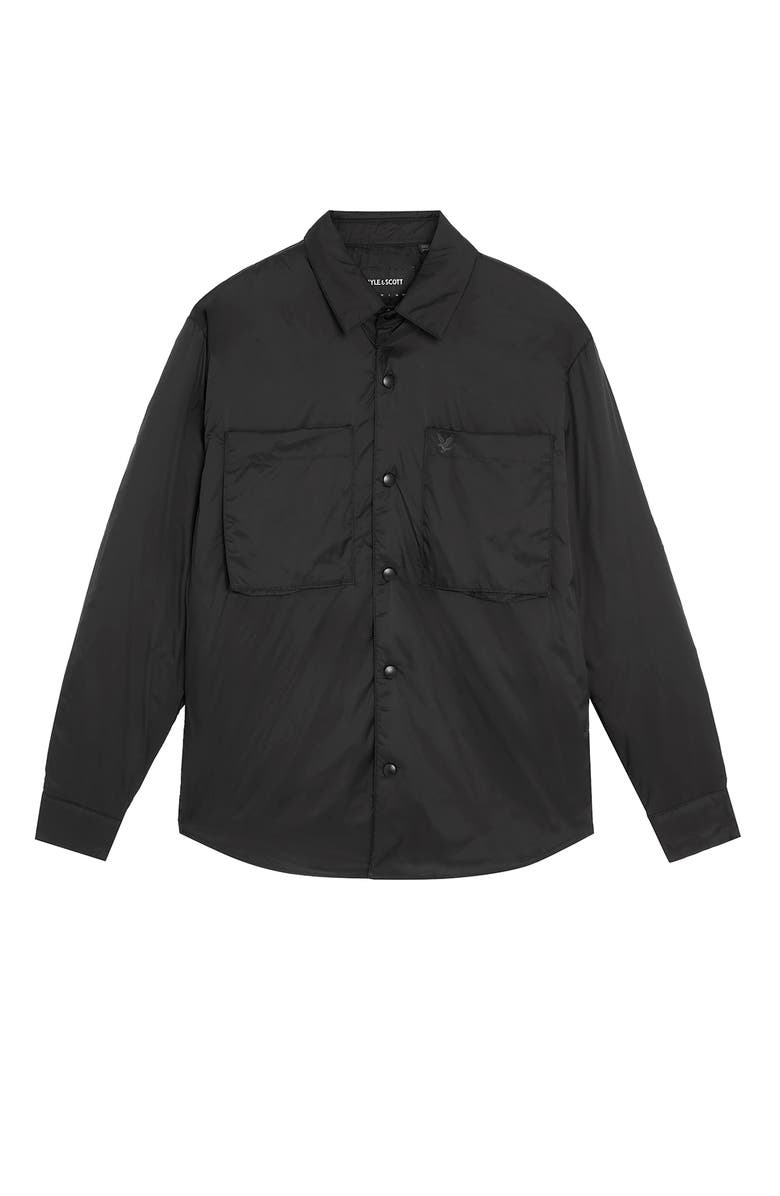 Lyle & Scott Long Sleeve Collared Insulated Overshirt, Alternate, color, Jet Black