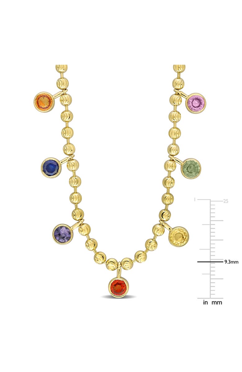 Julianna B. Multi Sapphire 7-Stone Station Necklace 10k, Alternate, color, 