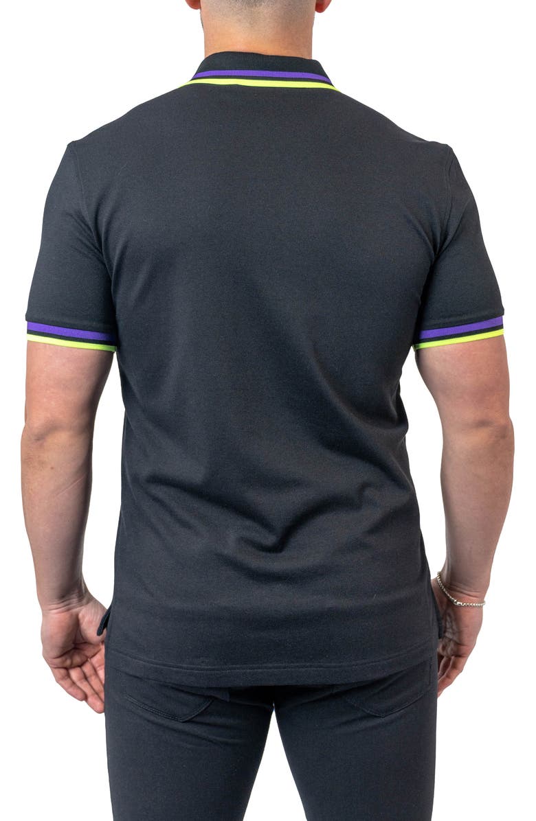 Maceoo Mozart Milano Egyptian Cotton Polo, Alternate, color, Black