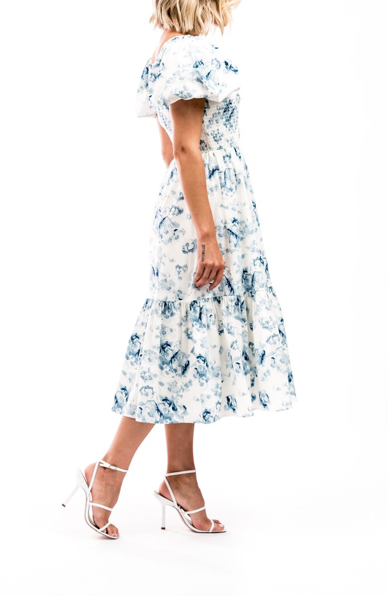 Rachel Parcell Puff Sleeve Midi Dress, Alternate, color,