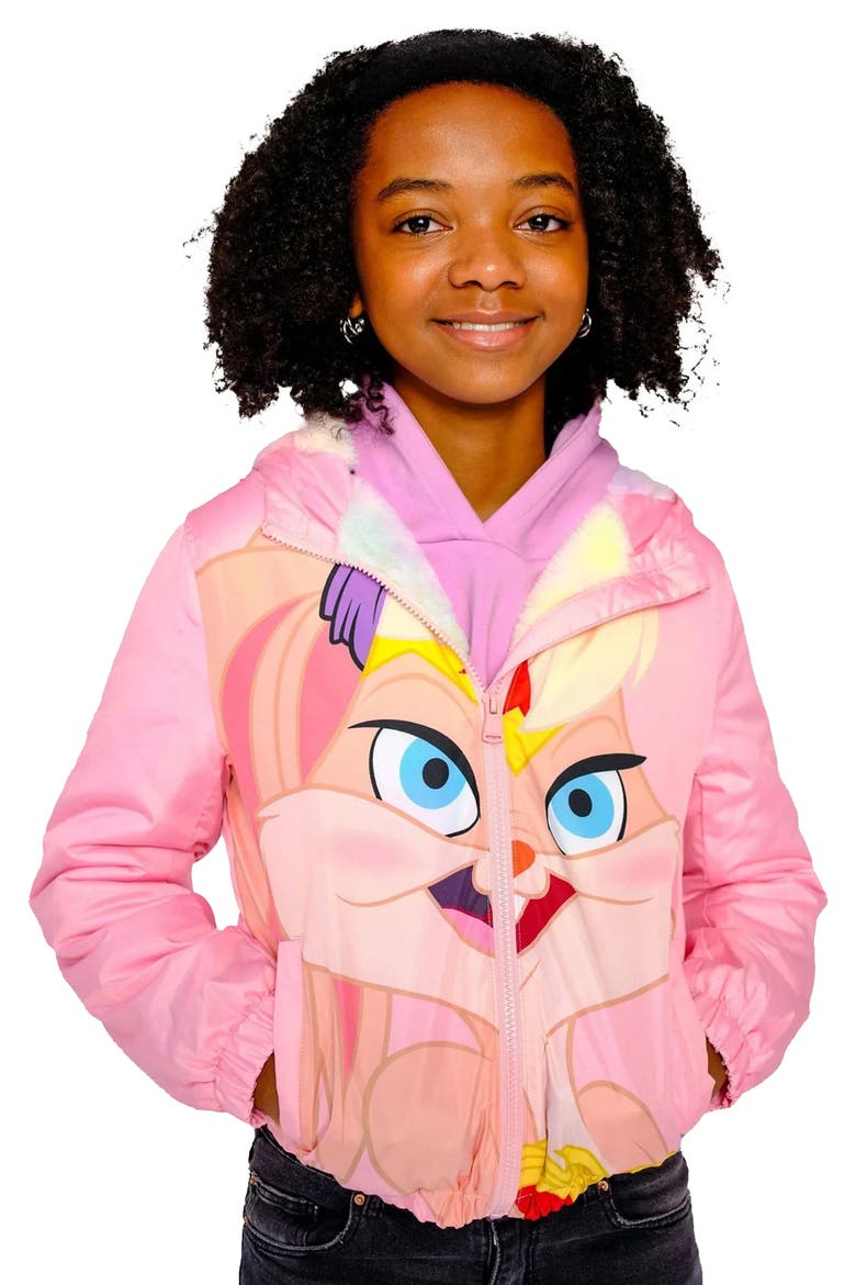 Girl's Midweight with Fur Lining Jacket, Main, color, Pink