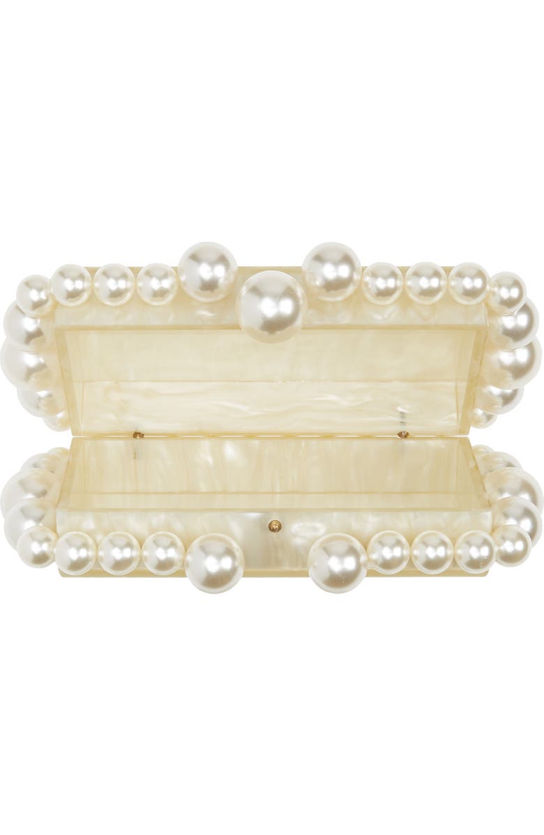 Cult Gaia Eos Beaded Acrylic Box Clutch, Alternate, color, Ivory