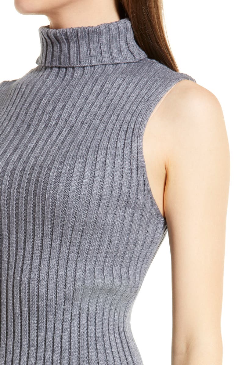 VICI Collection Ribbed Mock Neck Sleeveless Dress, Alternate, color,