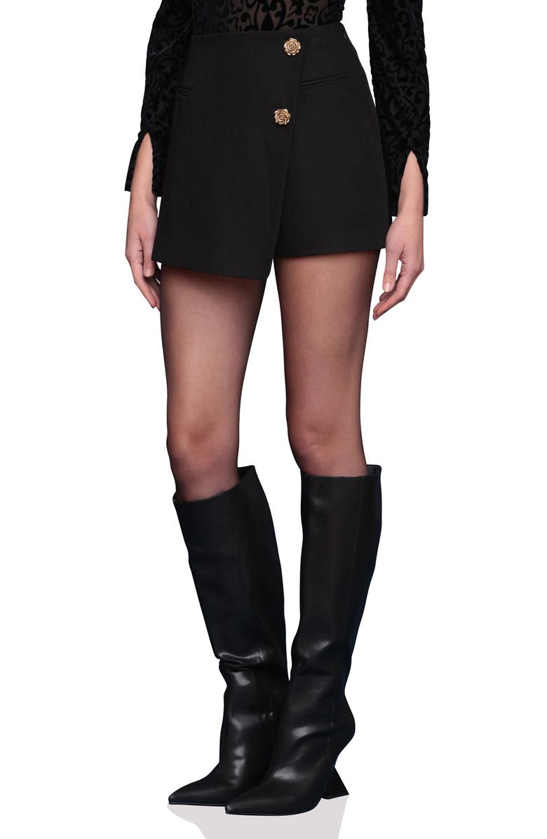 Avec Les Filles Button Detail Miniskort, Alternate, color, Black