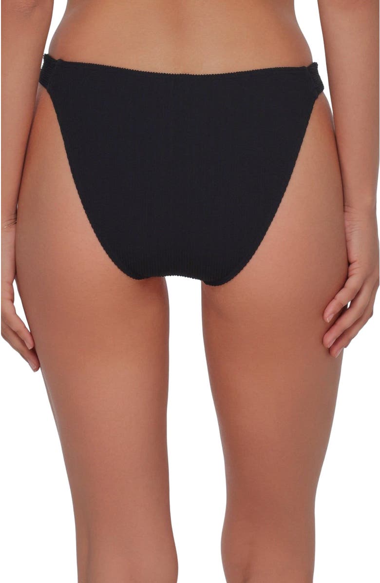 Pacifica by Sunsets Tate Tab Side Bikini Swim Bottoms, Alternate, color, Black Pacifica Rib