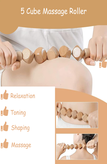 6-Piece Wooden Massage Tool Kit - Natural Wood Therapy Set for Body Sculpting & Relaxation