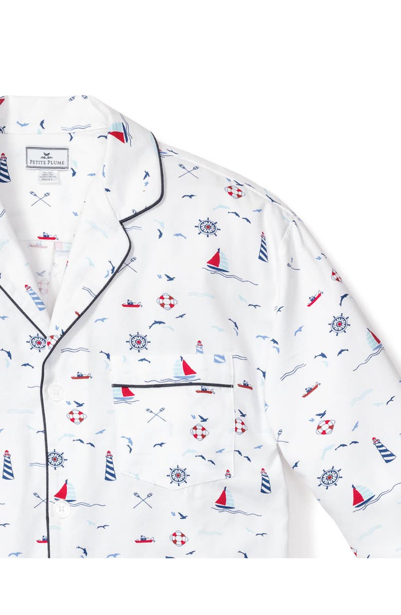 Petite Plume Sail Away Woven Cotton Pajamas, Alternate, color,