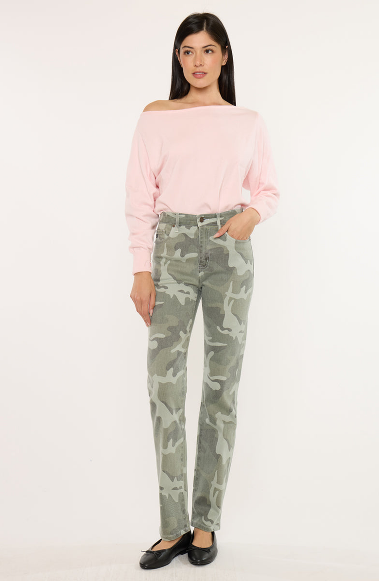 KanCan Allie High Rise Straight Fit Jeans, Alternate, color, Camo