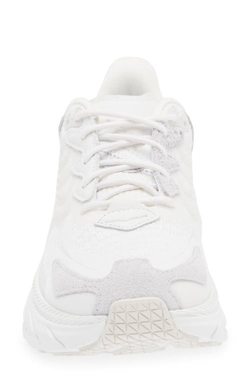 Hoka Clifton Ls Walking Shoe In White/nimbus Cloud
