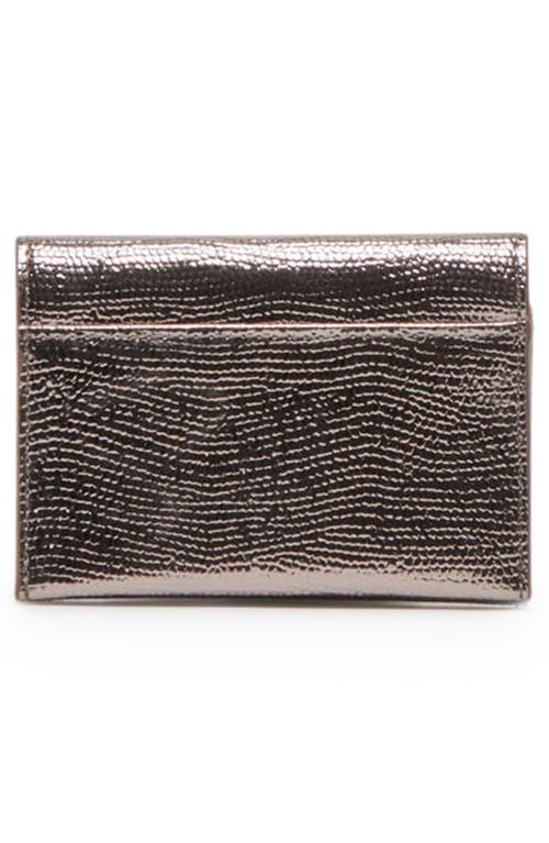 Dolce Vita Croc Embossed Card Case In Gray
