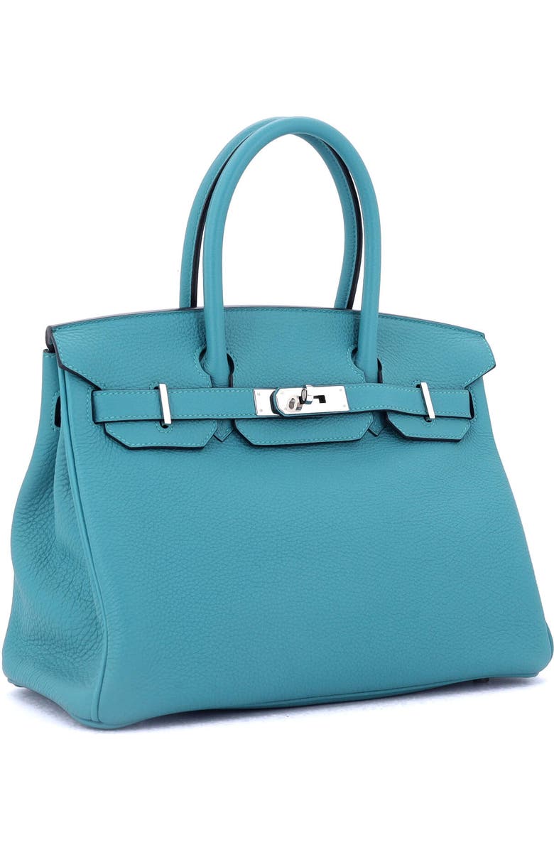 Pre-Owned Hermes Birkin Handbag Blue Togo with Palladium Hardware 30, Alternate, color, Turquoise
