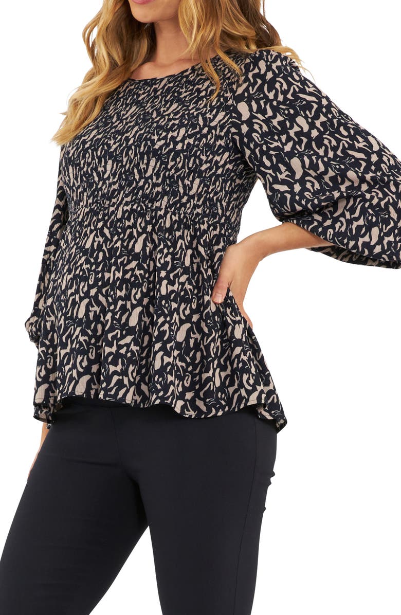 Ripe Maternity Izzie Shirred Maternity Top, Alternate, color,