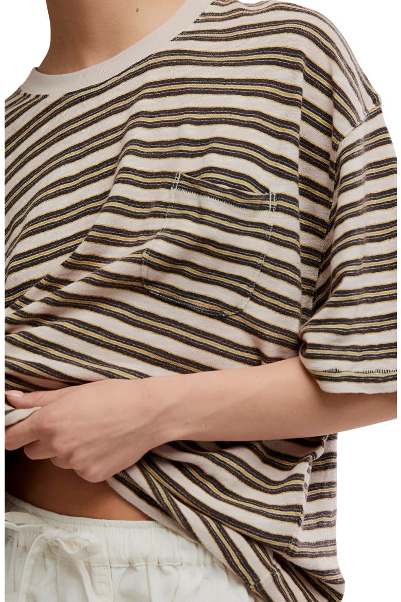 Allover Stripe Cotton T-Shirt, Alternate, color, TEA COMBO