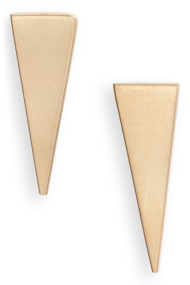 Muse Triangle Earrings, Main, color, GOLD