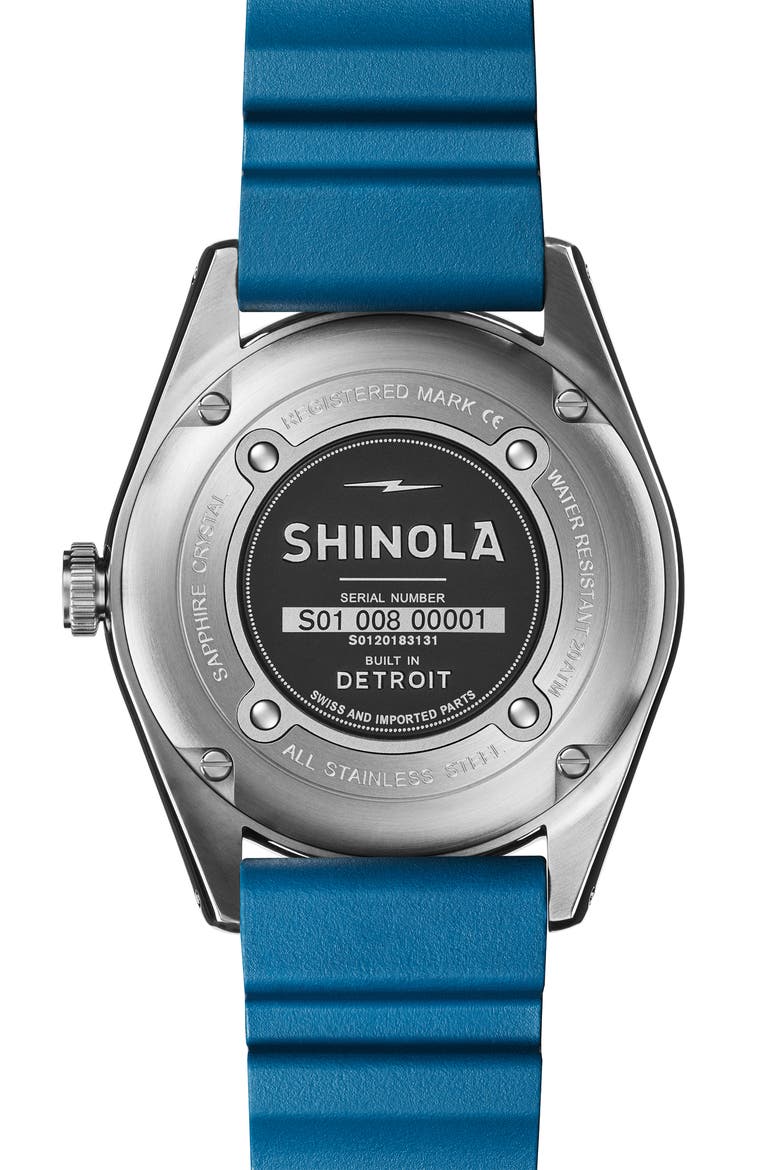 Duck Rubber Strap Watch, 42mm, Alternate, color, BLUE